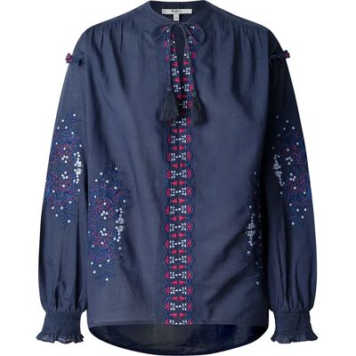 Pepe Jeans Blusa A Maniche Lunghe Beliza Deep Sea Blue S Pepe Jeans Blusa A Maniche Lunghe Beliza Deep Sea Blue S