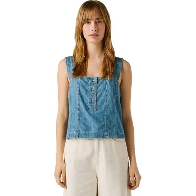 Pepe Jeans Blusa Senza Maniche Bridget Denim S Pepe Jeans Blusa Senza Maniche Bridget Denim S
