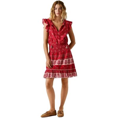 Pepe Jeans Vestito Corto Senza Maniche Cyra Royal Red XS Pepe Jeans Vestito Corto Senza Maniche Cyra Royal Red XS