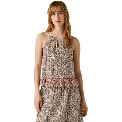 Pepe Jeans Blusa Senza Maniche Dona Earth Brown XS Pepe Jeans Blusa Senza Maniche Dona Earth Brown XS