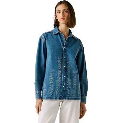 Pepe Jeans Camicia A Maniche Lunghe Ellen Ikat Denim XS Pepe Jeans Camicia A Maniche Lunghe Ellen Ikat Denim XS