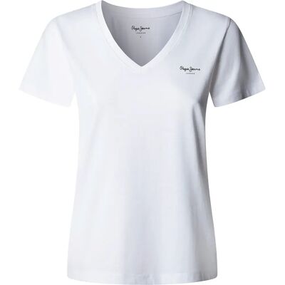Pepe Jeans Maglietta A Maniche Corte Con Collo A V Mae White XL Pepe Jeans Maglietta A Maniche Corte Con Collo A V Mae White XL