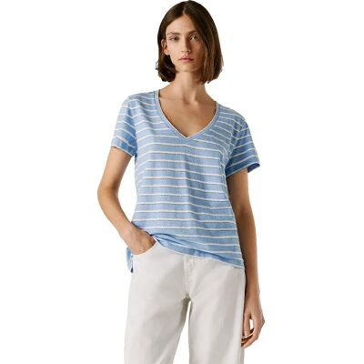 Pepe Jeans Maglietta A Maniche Corte Con Collo A V Megan Bay Blue M Pepe Jeans Maglietta A Maniche Corte Con Collo A V Megan Bay Blue M