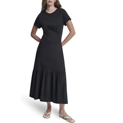 DKNY Vestito Lungo A Maniche Corte Dw950075 Black S DKNY Vestito Lungo A Maniche Corte Dw950075 Black S