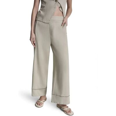 DKNY Jeans A Vita Alta Pull On Wide Leg Ankle Pebble S DKNY Jeans A Vita Alta Pull On Wide Leg Ankle Pebble S
