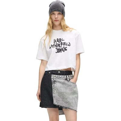 Karl Lagerfeld Jeans Top A Maniche Corte B1w1705 White L Karl Lagerfeld Jeans Top A Maniche Corte B1w1705 White L