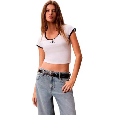 Calvin Klein Jeans Maglietta A Maniche Corte Lv07g220g Bright White M Calvin Klein Jeans Maglietta A Maniche Corte Lv07g220g Bright White M