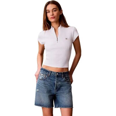 Calvin Klein Jeans Top A Maniche Corte Lv07g20g Bright White XS Calvin Klein Jeans Top A Maniche Corte Lv07g20g Bright White XS