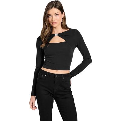 Guess Top A Maniche Lunghe W6rp11kaql2 Jet Black A996 M Guess Top A Maniche Lunghe W6rp11kaql2 Jet Black A996 M