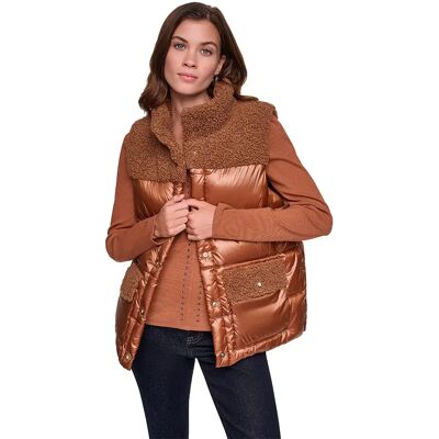 DKNY Gilet Dw000366 Metalllic Burnt Sugar Brown XL DKNY Gilet Dw000366 Metalllic Burnt Sugar Brown XL