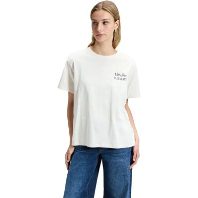 Lee Maglietta A Maniche Corte Blue Jeans Relaxed Fit Ecru S Lee Maglietta A Maniche Corte Blue Jeans Relaxed Fit Ecru S