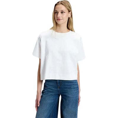 Lee Maglietta A Maniche Corte Cropped Relaxed Fit Bright White S Lee Maglietta A Maniche Corte Cropped Relaxed Fit Bright White S