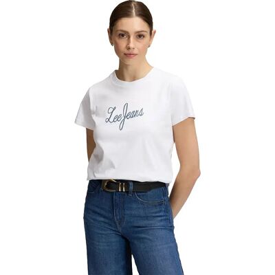 Lee Maglietta A Maniche Corte Jeans Regular Fit Bright White L Lee Maglietta A Maniche Corte Jeans Regular Fit Bright White L