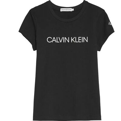 Calvin Klein Jeans Maglietta A Maniche Corte Institutional Slim CK Black 14 Anni Calvin Klein Jeans Maglietta A Maniche Corte Institutional Slim CK Black 14 Anni