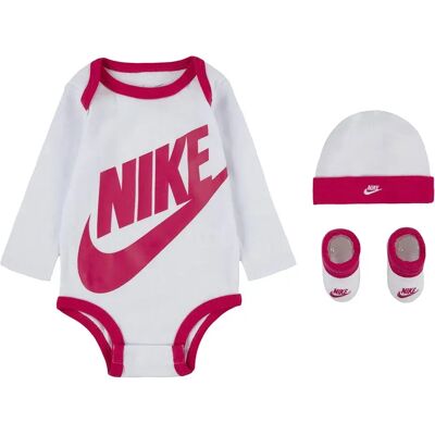 Nike Kids Set A Maniche Lunghe Futura Logo 3 Unità White / Pink 0-6 Mesi Nike Kids Set A Maniche Lunghe Futura Logo 3 Unità White / Pink 0-6 Mesi