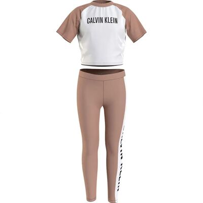 Calvin Klein Pigiama A Maniche Corte Knit Set Pinkmocha / White / Pvh Whitehite 14-16 Anni Calvin Klein Pigiama A Maniche Corte Knit Set Pinkmocha / White / Pvh Whitehite 14-16 Anni