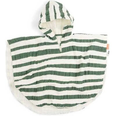 Done By Deer Accappatoio Poncho Gots Stripes Green 12-24 Mesi Done By Deer Accappatoio Poncho Gots Stripes Green 12-24 Mesi