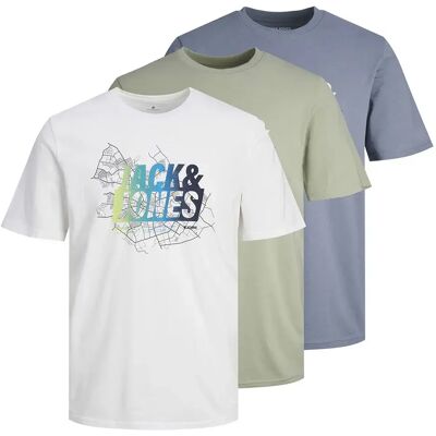 Jack & Jones Maglietta A Maniche Corte Map Summer Logo 3 Unità Desert Sage / Pack W Flintstone And White 8 Anni Jack & Jones Maglietta A Maniche Corte Map Summer Logo 3 Unità Desert Sage / Pack W Flintstone And White 8 Anni