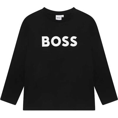 Boss Maglietta A Maniche Lunghe J25p25 Black 8 Anni Boss Maglietta A Maniche Lunghe J25p25 Black 8 Anni