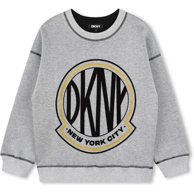 DKNY Felpa D60185 Chine Gray 6 Anni DKNY Felpa D60185 Chine Gray 6 Anni