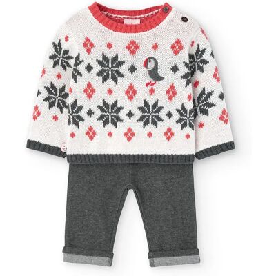 Boboli Set A Maniche Lunghe Knit Off White 18 Mesi Boboli Set A Maniche Lunghe Knit Off White 18 Mesi