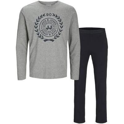 Jack & Jones Pigiama A Maniche Lunghe Athens Light Grey Melange / Black 10 Anni Jack & Jones Pigiama A Maniche Lunghe Athens Light Grey Melange / Black 10 Anni