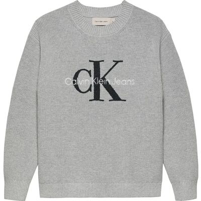 Calvin Klein Jeans Felpa Stitch Towelling Grey Heather 14 Anni Calvin Klein Jeans Felpa Stitch Towelling Grey Heather 14 Anni
