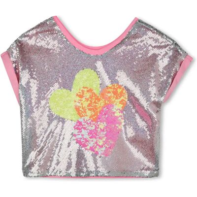 Billieblush Maglietta A Maniche Corte U20879 Silver Lame 3 Anni Billieblush Maglietta A Maniche Corte U20879 Silver Lame 3 Anni