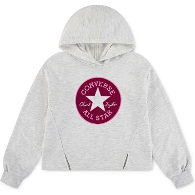 Converse Kids Felpa Con Cappuccio Cnvg French Terry Boxy Birch Heather 10-12 Anni Converse Kids Felpa Con Cappuccio Cnvg French Terry Boxy Birch Heather 10-12 Anni