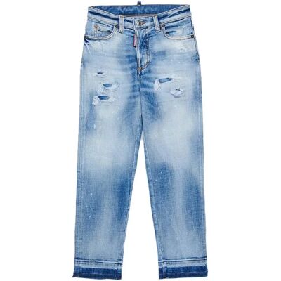 Dsquared2 Kids Pantaloni Dq221 Blue Denim 12 Anni Dsquared2 Kids Pantaloni Dq221 Blue Denim 12 Anni