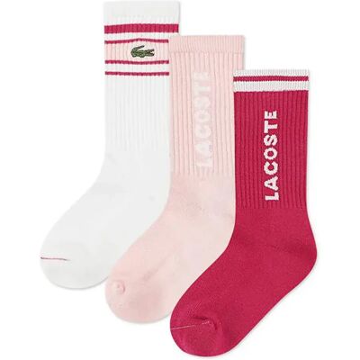 Lacoste Kids Calzini Stripe Crew 3 Paia Marine EU 23 1/2-27 Lacoste Kids Calzini Stripe Crew 3 Paia Marine EU 23 1/2-27