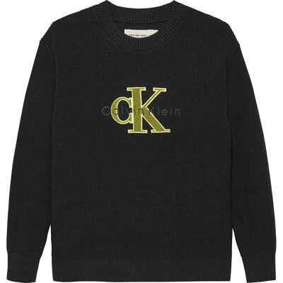 Calvin Klein Maglione Towelling Ck Black 8 Anni Calvin Klein Maglione Towelling Ck Black 8 Anni