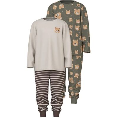 Name It Pigiama A Maniche Lunghe Nightset 2 Unità Dusty Olive / Bear AOP and YD 7-8 Anni Name It Pigiama A Maniche Lunghe Nightset 2 Unità Dusty Olive / Bear AOP and YD 7-8 Anni