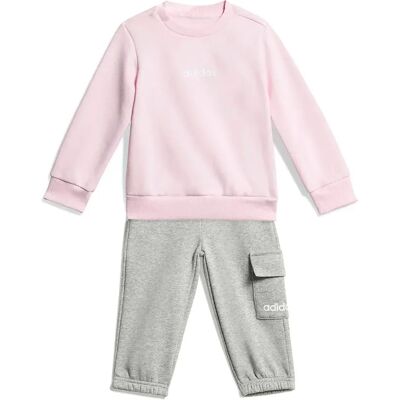 Adidas Set Essentials Joggers Fleece Clear Pink / White 12-24 Mesi Adidas Set Essentials Joggers Fleece Clear Pink / White 12-24 Mesi