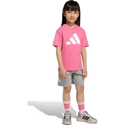 Adidas Set Essentials Tee Pink Fusion / White 5-6 Anni Adidas Set Essentials Tee Pink Fusion / White 5-6 Anni