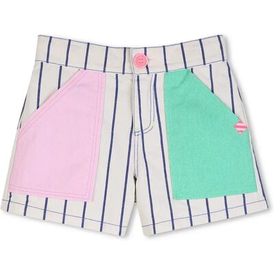 Billieblush Pantaloni Corti U22099 White / Blue 6 Anni Billieblush Pantaloni Corti U22099 White / Blue 6 Anni