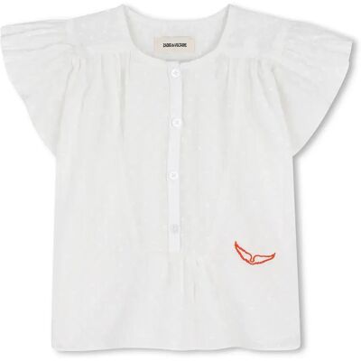 Zadig & Voltaire Blusa A Maniche Corte X60551 White 16 Anni Zadig & Voltaire Blusa A Maniche Corte X60551 White 16 Anni