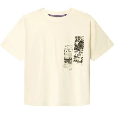 Pepe Jeans Maglietta A Maniche Corte Kaiyer Canvas White 12 Anni Pepe Jeans Maglietta A Maniche Corte Kaiyer Canvas White 12 Anni