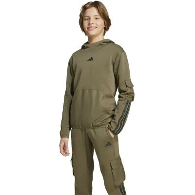 Adidas Felpa Con Cappuccio Utility Pack Fleece Olive Strata / Black 7-8 Anni Adidas Felpa Con Cappuccio Utility Pack Fleece Olive Strata / Black 7-8 Anni