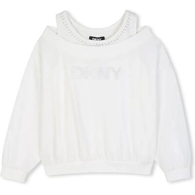 DKNY Maglietta A Maniche Lunghe D62909 Off White 12 Anni DKNY Maglietta A Maniche Lunghe D62909 Off White 12 Anni