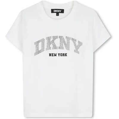 DKNY Maglietta A Maniche Corte D62912 Off White 12 Anni DKNY Maglietta A Maniche Corte D62912 Off White 12 Anni