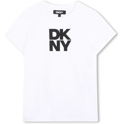 DKNY Maglietta A Maniche Corte D62916 White 6 Anni DKNY Maglietta A Maniche Corte D62916 White 6 Anni