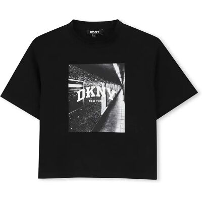 DKNY Maglietta A Maniche Corte D62919 Black 12 Anni DKNY Maglietta A Maniche Corte D62919 Black 12 Anni