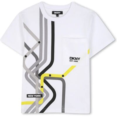 DKNY Maglietta A Maniche Corte D6287 White 6 Anni DKNY Maglietta A Maniche Corte D6287 White 6 Anni