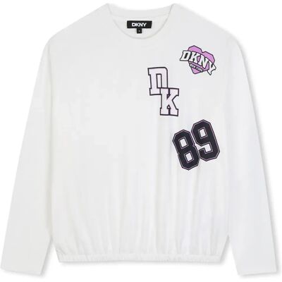 DKNY Maglietta A Maniche Lunghe D62911 Off White 12 Anni DKNY Maglietta A Maniche Lunghe D62911 Off White 12 Anni