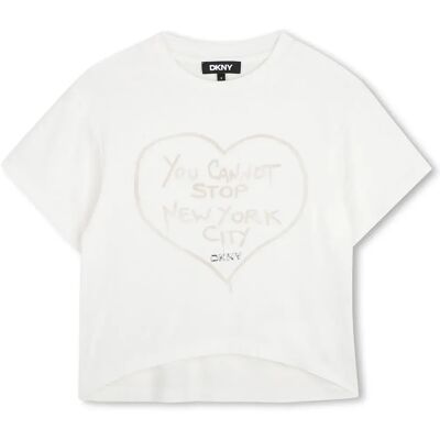 DKNY Maglietta A Maniche Corte D62920 Off White 12 Anni DKNY Maglietta A Maniche Corte D62920 Off White 12 Anni