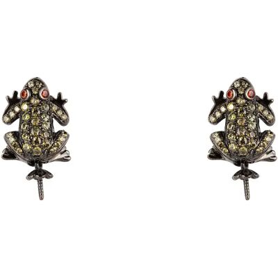Lancaster Orecchini Jla-ear-frog3 Green / Ip Black One Size Lancaster Orecchini Jla-ear-frog3 Green / Ip Black One Size