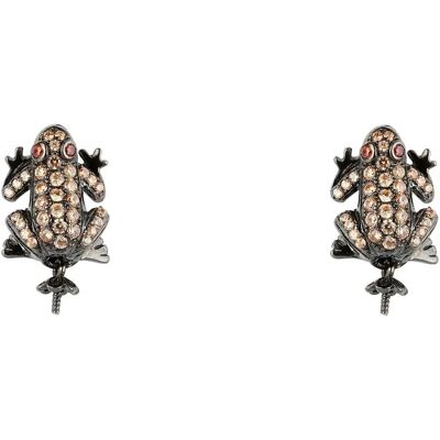 Lancaster Orecchini Jla-ear-frog Brown / Ip Black One Size Lancaster Orecchini Jla-ear-frog Brown / Ip Black One Size