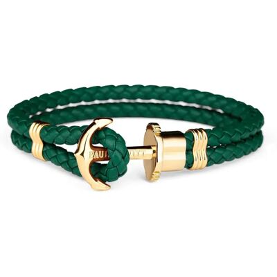 Paul Hewitt Braccialetto Phphlggs Green / Gold One Size Paul Hewitt Braccialetto Phphlggs Green / Gold One Size