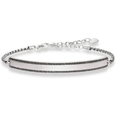 Thomas Sabo Braccialetto 00096311l21v Silver / Black One Size Thomas Sabo Braccialetto 00096311l21v Silver / Black One Size